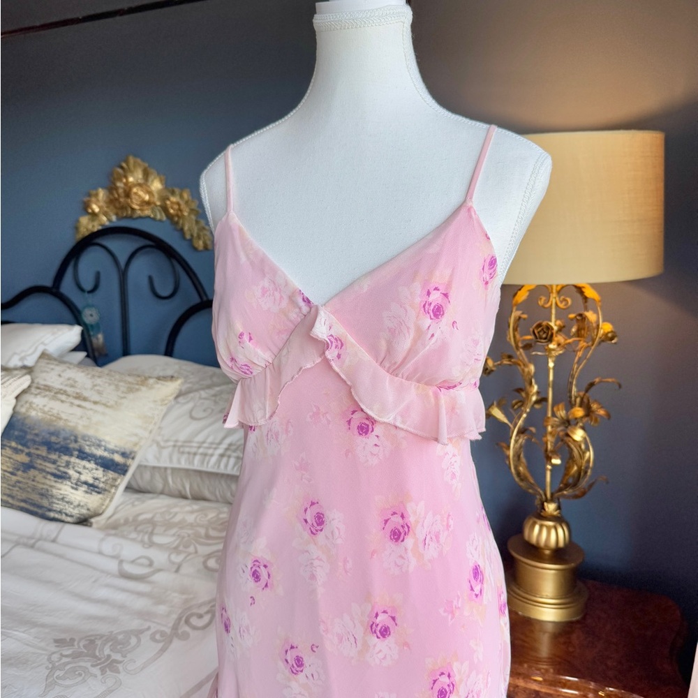 Pink Floral Ruffle Dress - Picture 3 of 15